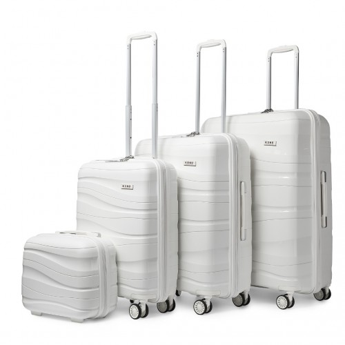 Kono Lightweight Polypropylene Hard Shell 4 Piece Suitcase Set with TS