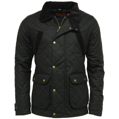 Game Oxford Quilted Wax Jacket - Stylish UK-Made Outerwear for Men - Durable and Warm - BEYRUN