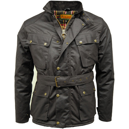 Game Speedway Quilted Wax Biker Jacket - Premium 12oz Antique Waxed Cotton | Durable & Stylish - BEYRUN