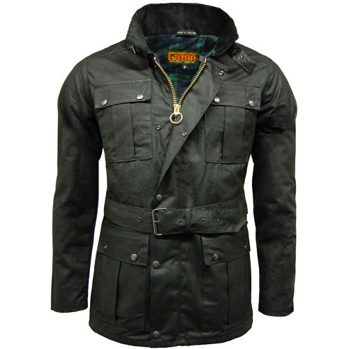 Game Continental Belted Motorcycle Wax Jacket - Stylish & Durable | Premium UK Made - BEYRUN