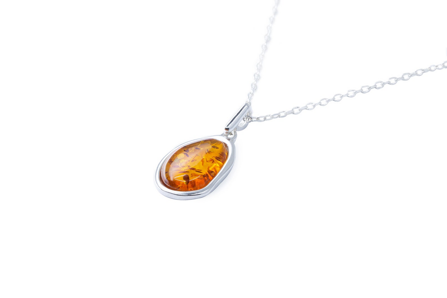 Amber ELEMENT Pendant Necklace - Baltic Amber & Sterling Silver | Elegant & Natural Design