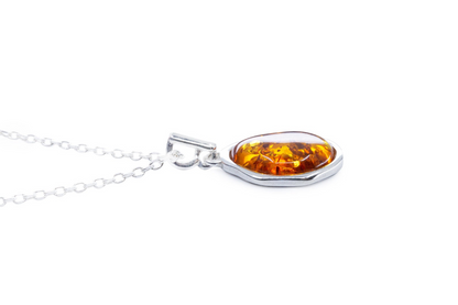 Amber ELEMENT Pendant Necklace - Baltic Amber & Sterling Silver | Elegant & Natural Design