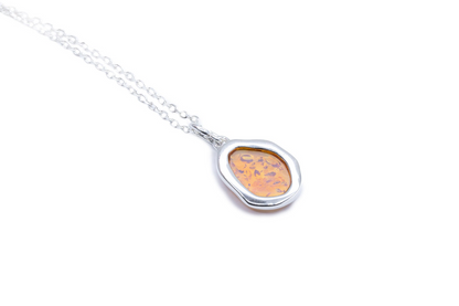 Amber ELEMENT Pendant Necklace - Baltic Amber & Sterling Silver | Elegant & Natural Design