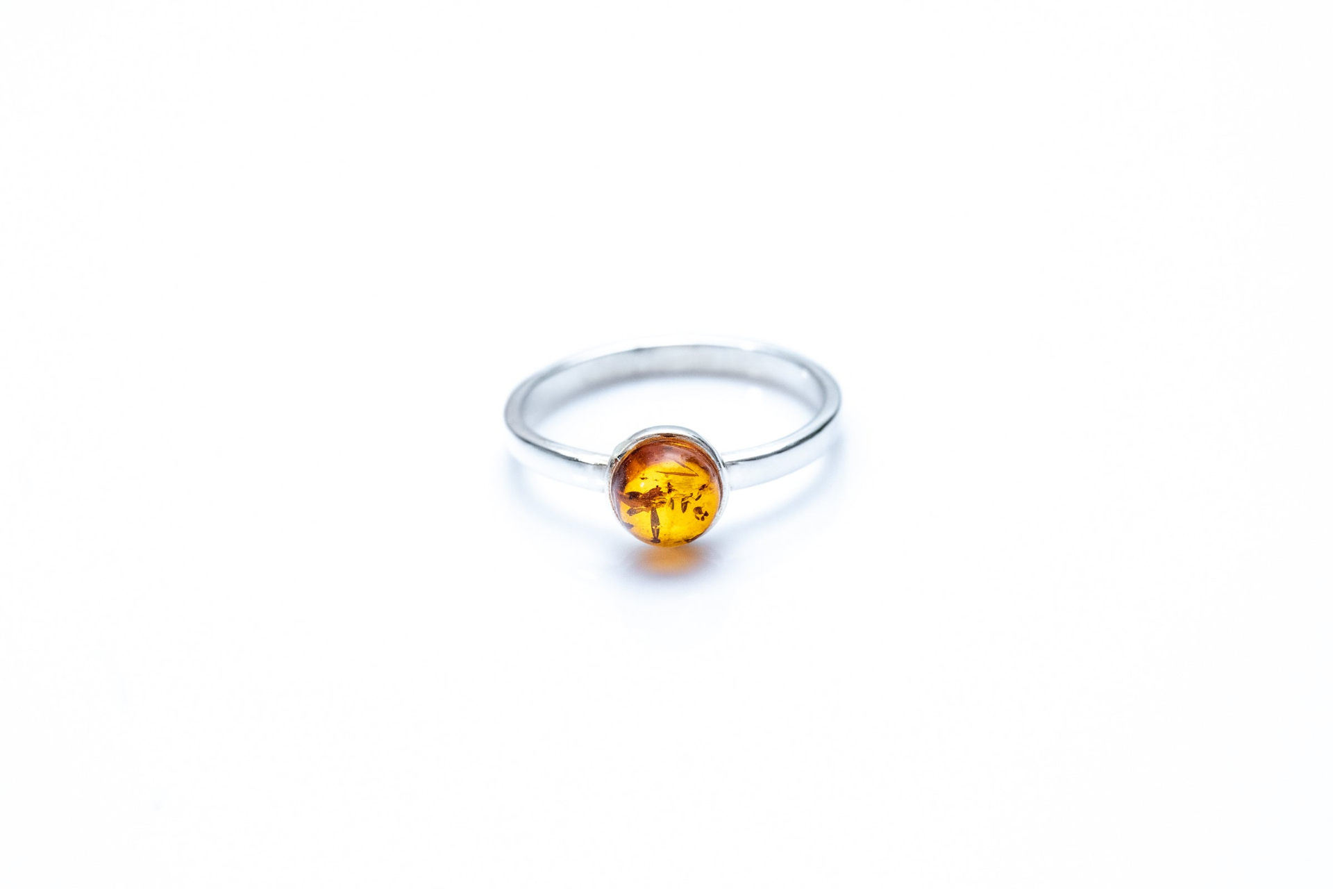 ESSENTIALS Mini Amber Stacking Ring - Minimal Amber Jewellery - BEYRUN