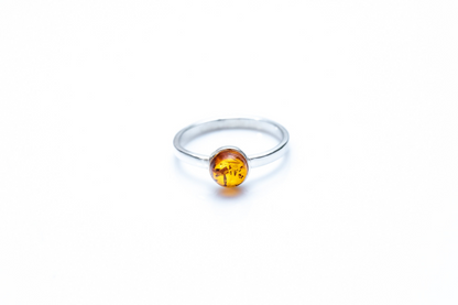 ESSENTIALS Mini Amber Stacking Ring - Minimal Amber Jewellery - BEYRUN