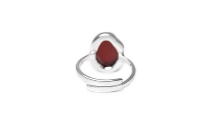 Cherry Amber ELEMENT Solitaire Adjustable Ring - Baltic Beauty Jewellery - BEYRUN