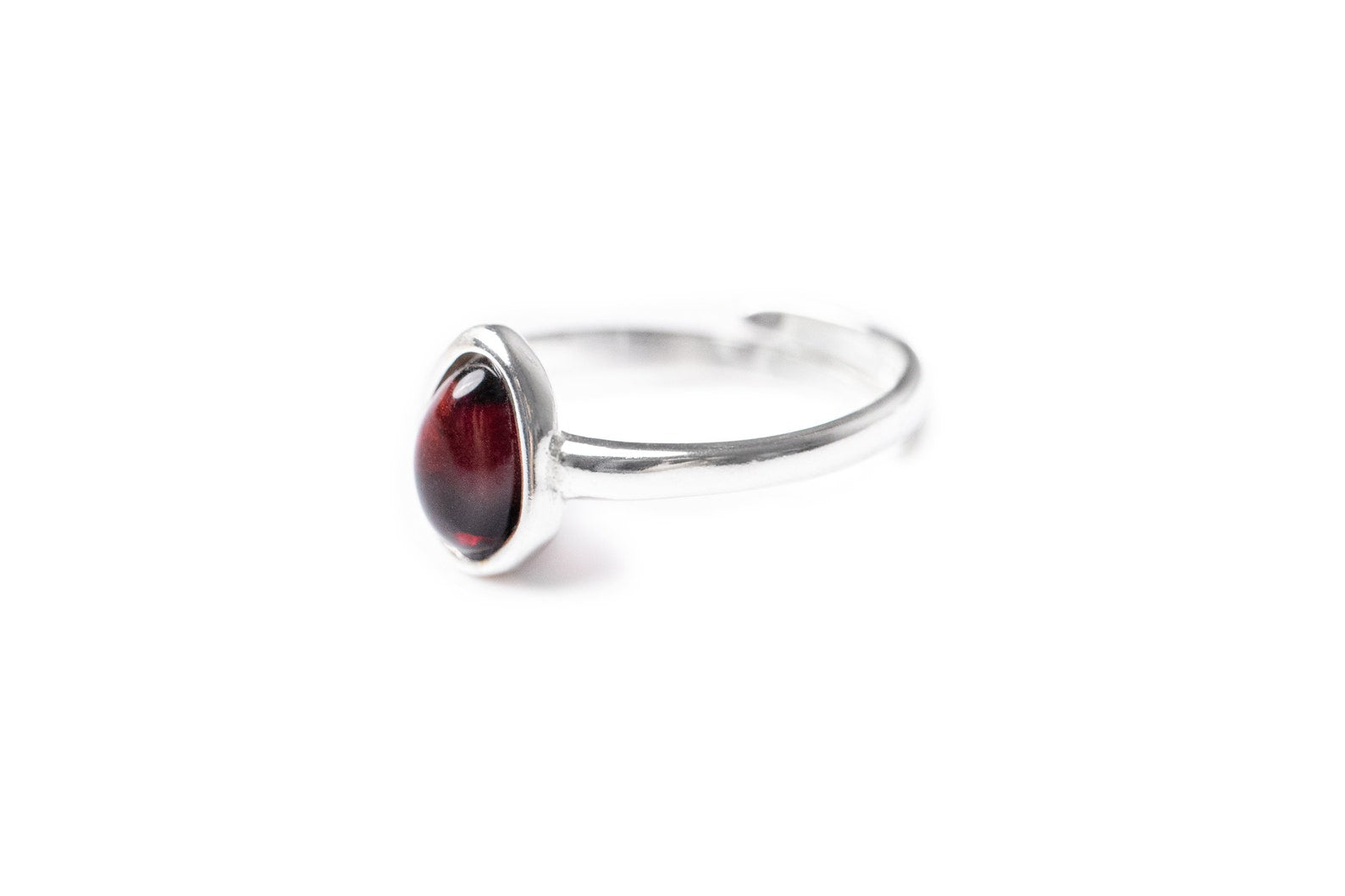 Cherry Amber ELEMENT Stacking Ring - Baltic Beauty Jewellery - BEYRUN