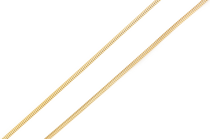 17.5" (45cm) Gold Plated Snake Chain - High Quality .925 Sterling Silver - BEYRUN