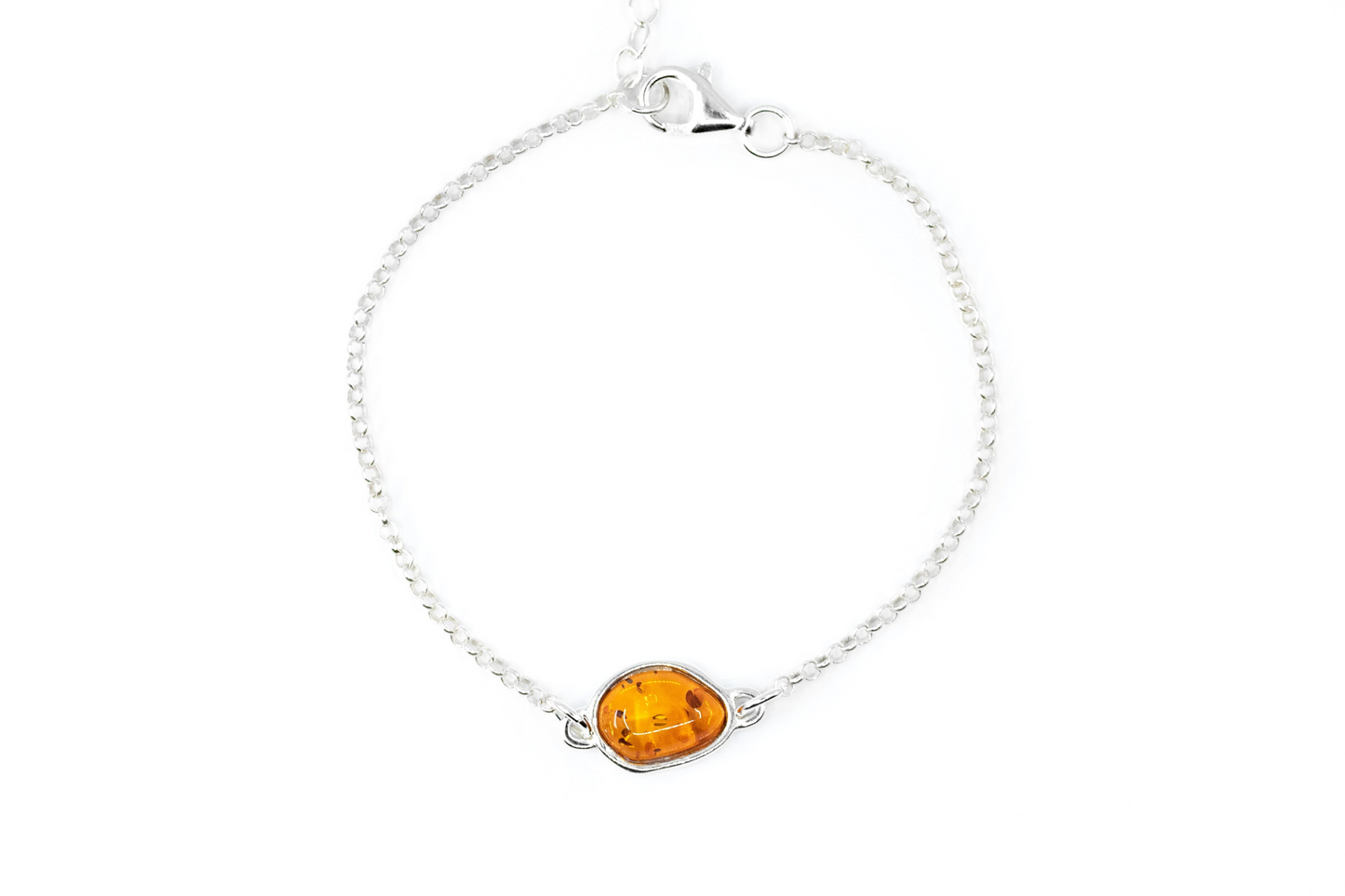 Amber ELEMENT Link Chain Bracelet - Baltic Amber & Sterling Silver Jewelry