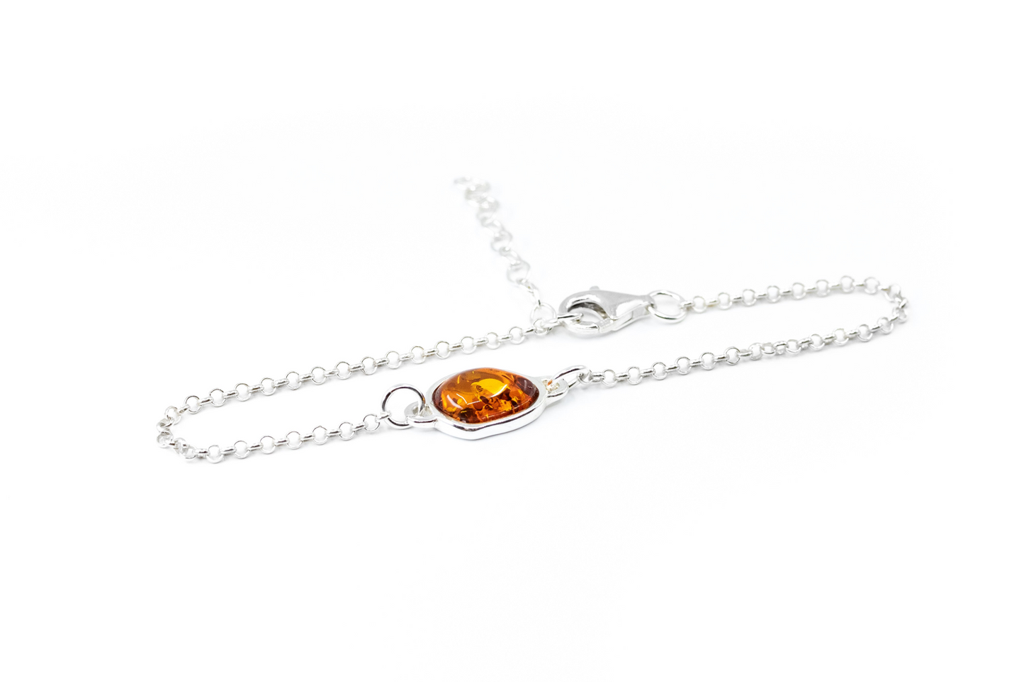 Amber ELEMENT Link Chain Bracelet - Baltic Amber & Sterling Silver Jewelry