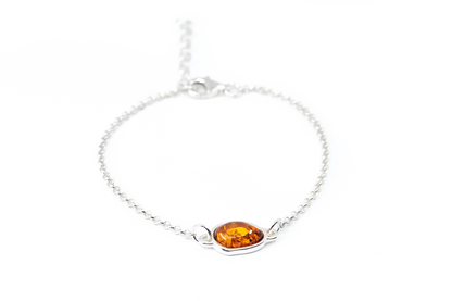 Amber ELEMENT Link Chain Bracelet - Baltic Amber & Sterling Silver Jewelry