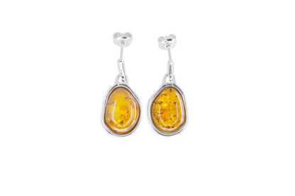 Amber ELEMENTS Drop Earrings - Stunning Baltic Amber & Sterling Silver