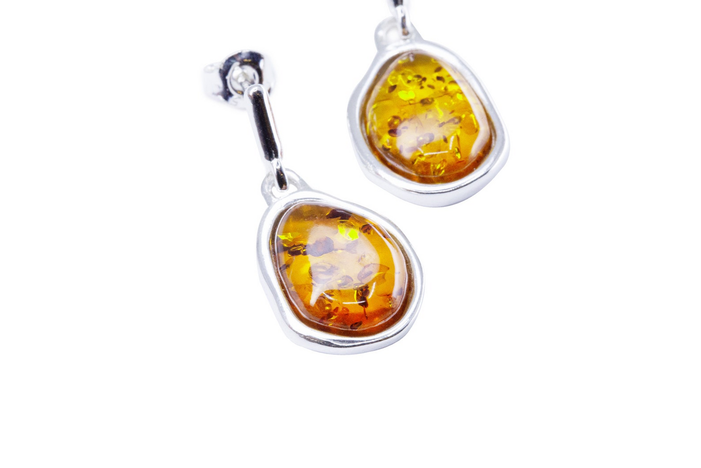 Amber ELEMENTS Drop Earrings - Stunning Baltic Amber & Sterling Silver