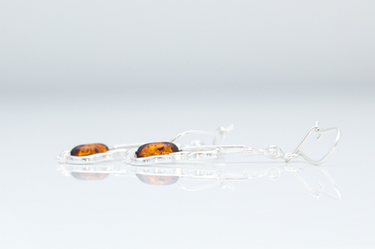 Amber Violin Dangle Earrings | Sterling Silver and Baltic Amber - BEYRUN