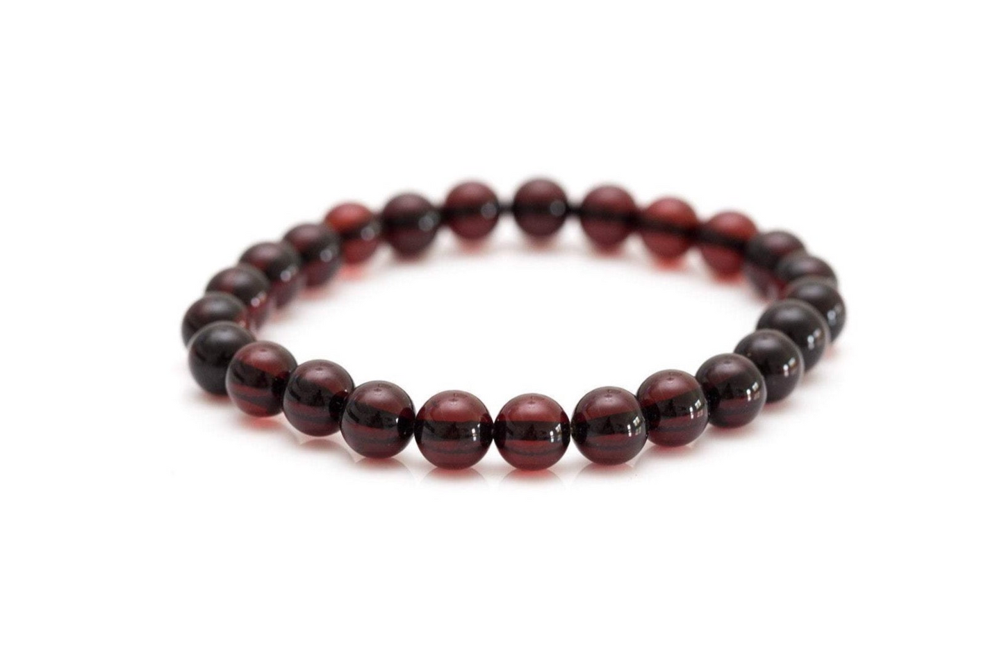 Mystical Cherry Red Amber Sphere Bead Bracelet - Unisex, Adjustable, Luxury Finish - BEYRUN