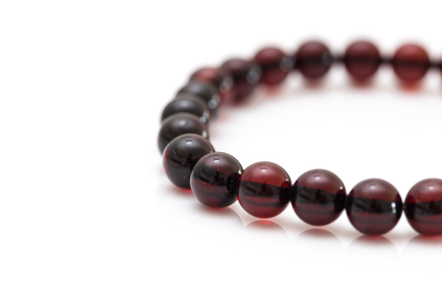 Mystical Cherry Red Amber Sphere Bead Bracelet - Unisex, Adjustable, Luxury Finish - BEYRUN