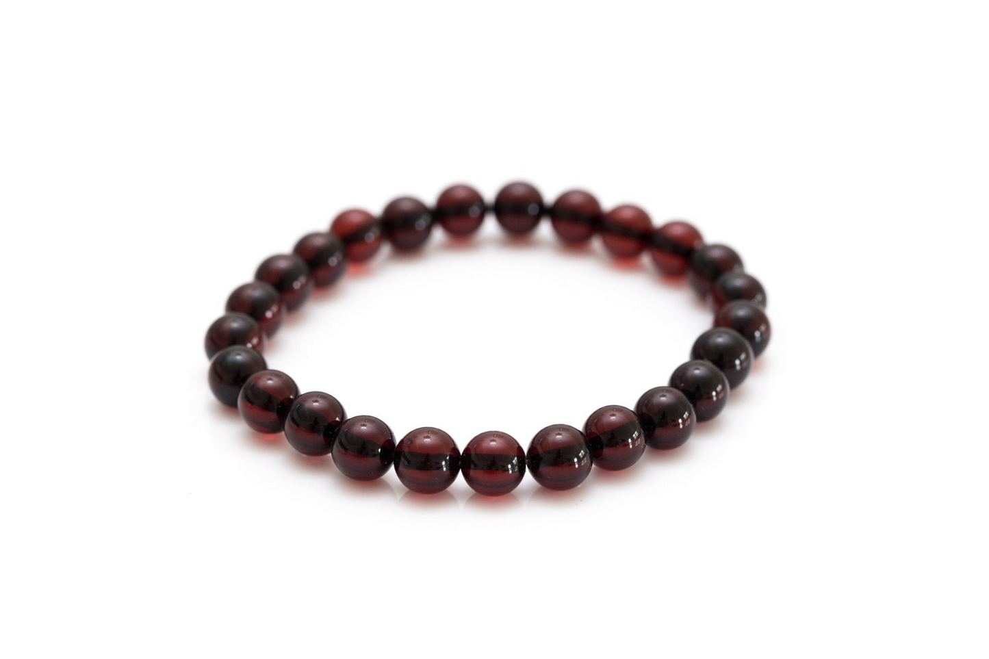 Mystical Cherry Red Amber Sphere Bead Bracelet - Unisex, Adjustable, Luxury Finish - BEYRUN