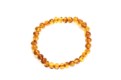 Cognac Amber Nugget Bead Bracelet