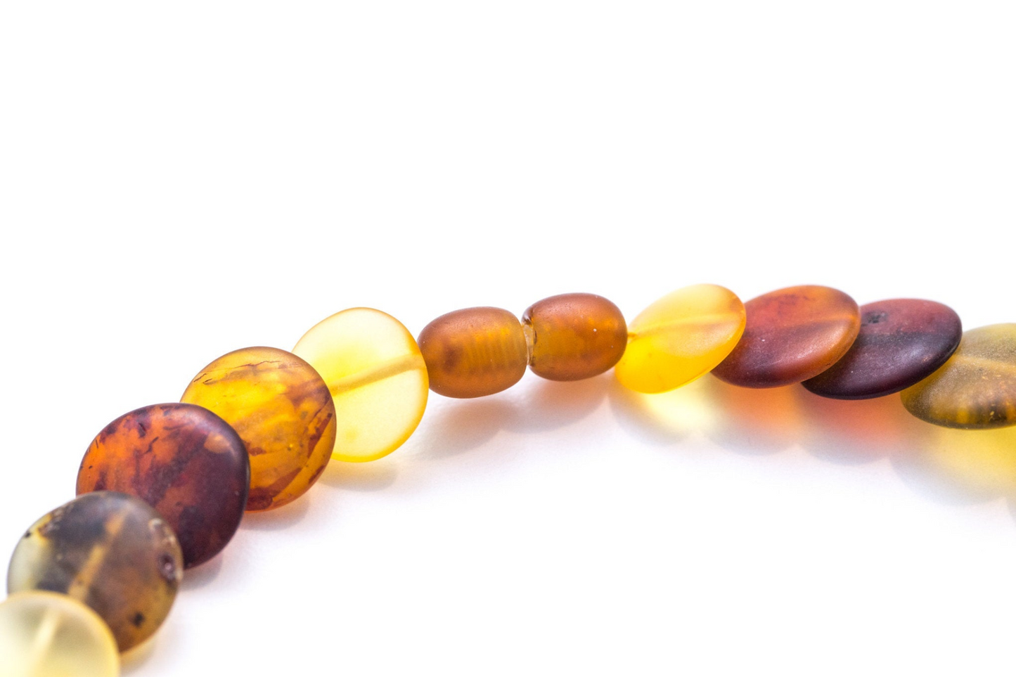 Colourful Amber Necklace - Round Amber Bead Necklace