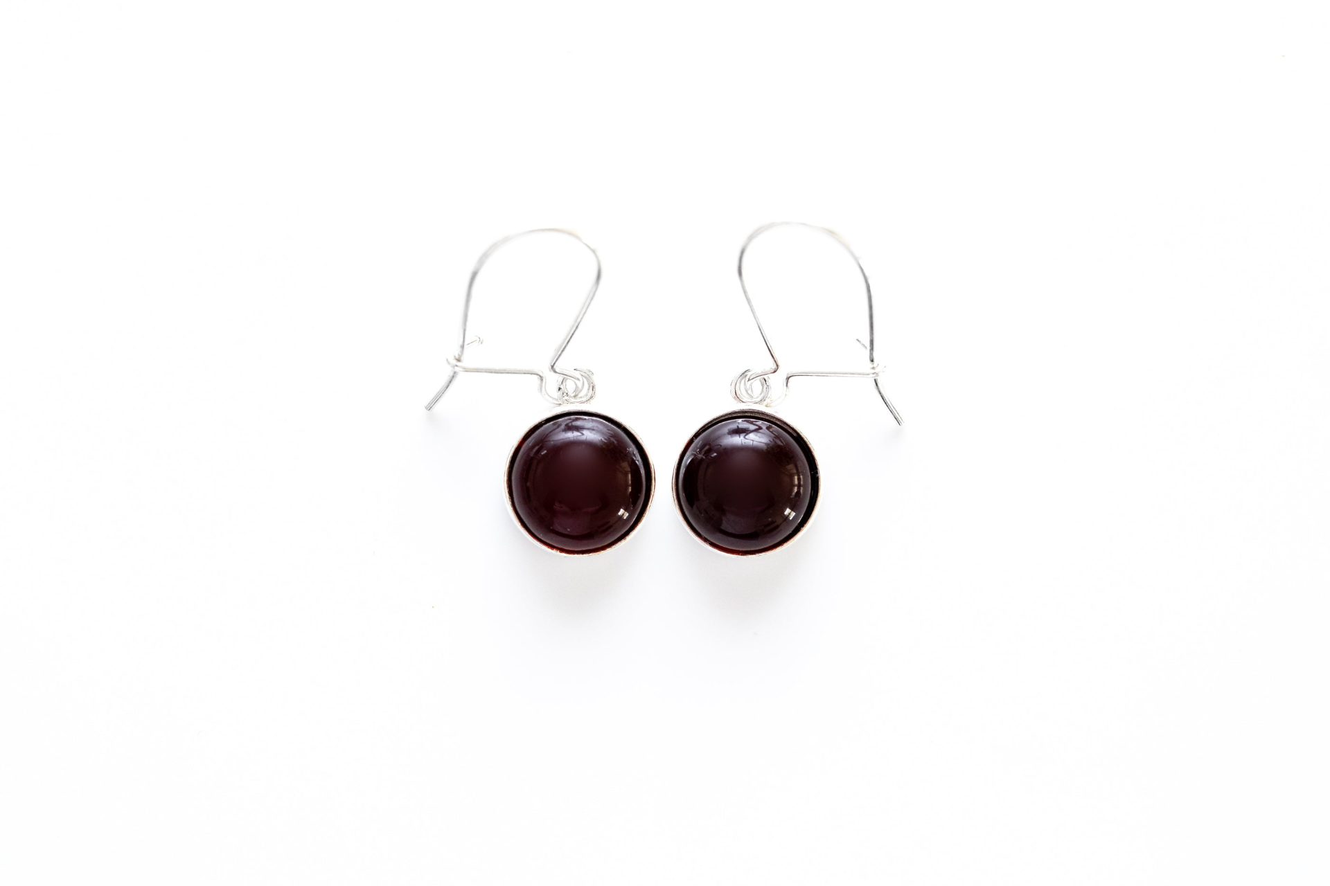 ESSENTIALS Cherry Red Amber Drop Earrings - Minimalist Amber Jewelry - BEYRUN