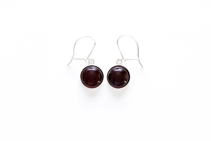 ESSENTIALS Cherry Red Amber Drop Earrings - Minimalist Amber Jewelry - BEYRUN