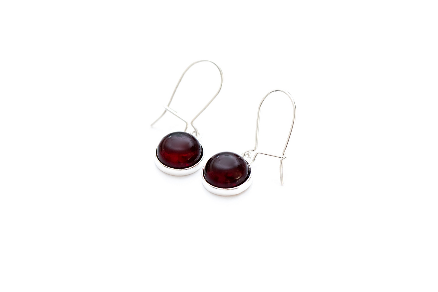 ESSENTIALS Cherry Red Amber Drop Earrings - Minimalist Amber Jewelry - BEYRUN