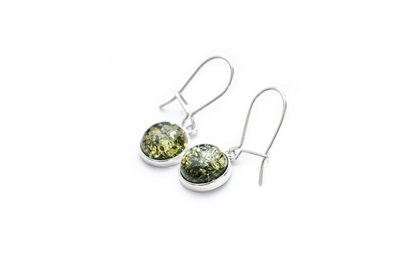 ESSENTIALS Green Amber Drop Earrings - Minimal and Modern Jewellery Box Must-Have - BEYRUN