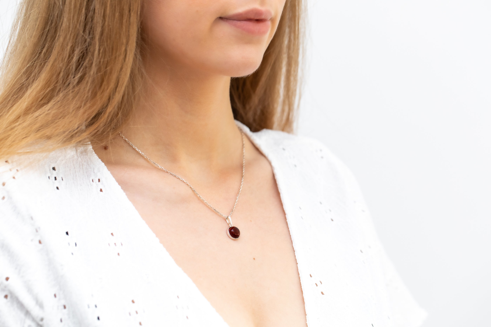 ESSENTIALS Mini Cherry Amber Pendant - Dainty, Minimalist Necklace for Everyday Wear - BEYRUN