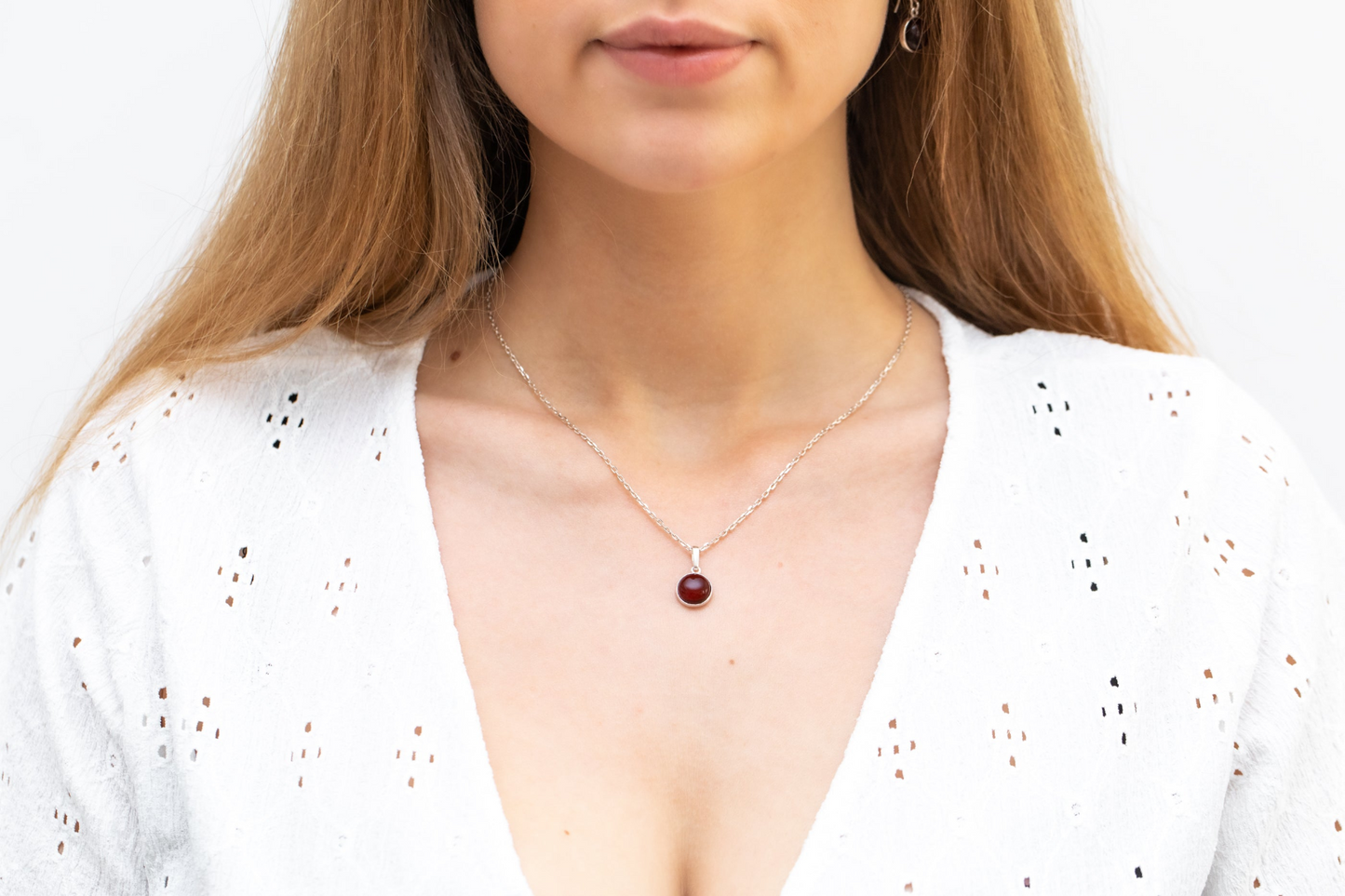 ESSENTIALS Mini Cherry Amber Pendant - Dainty, Minimalist Necklace for Everyday Wear - BEYRUN