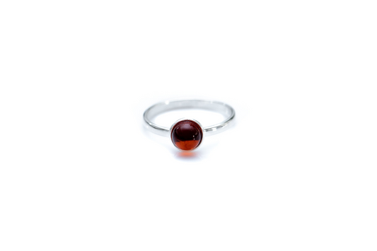 ESSENTIALS Mini Cherry Red Amber Stacking Ring - Elegant Everyday Jewelry - BEYRUN