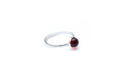 ESSENTIALS Mini Cherry Red Amber Stacking Ring - Elegant Everyday Jewelry - BEYRUN