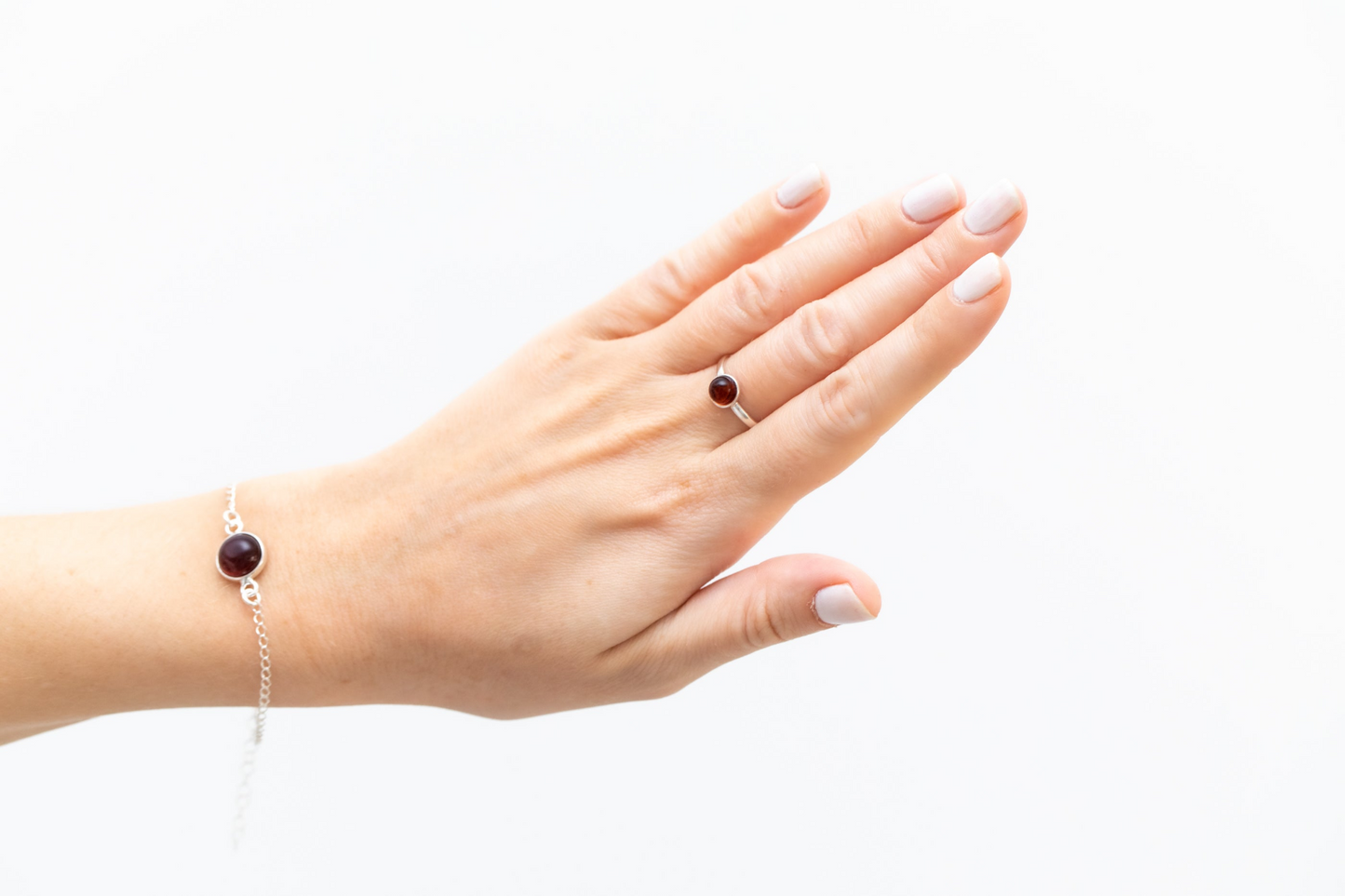 ESSENTIALS Mini Cherry Red Amber Stacking Ring - Elegant Everyday Jewelry - BEYRUN