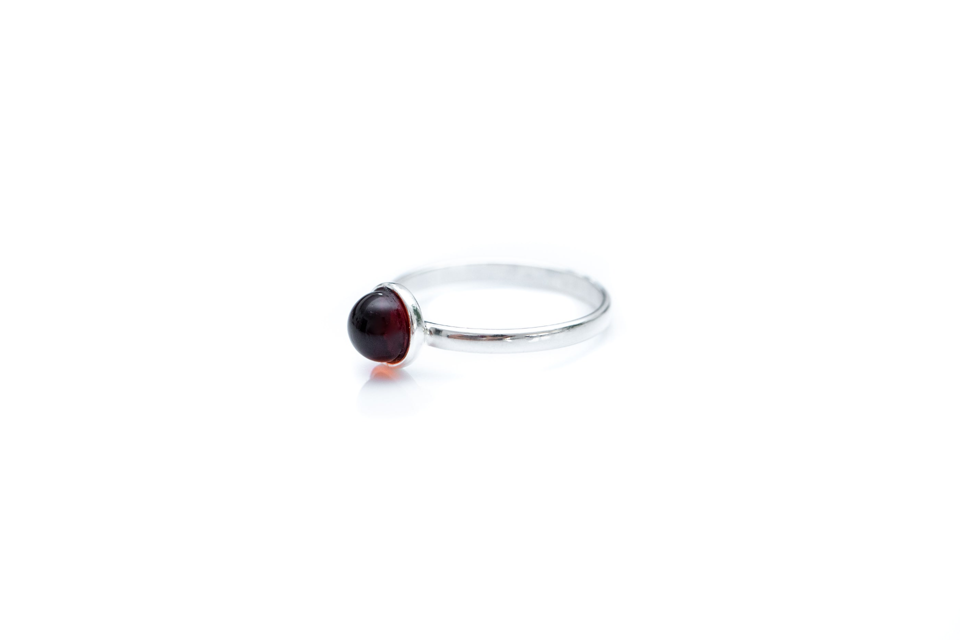 ESSENTIALS Mini Cherry Red Amber Stacking Ring - Elegant Everyday Jewelry - BEYRUN