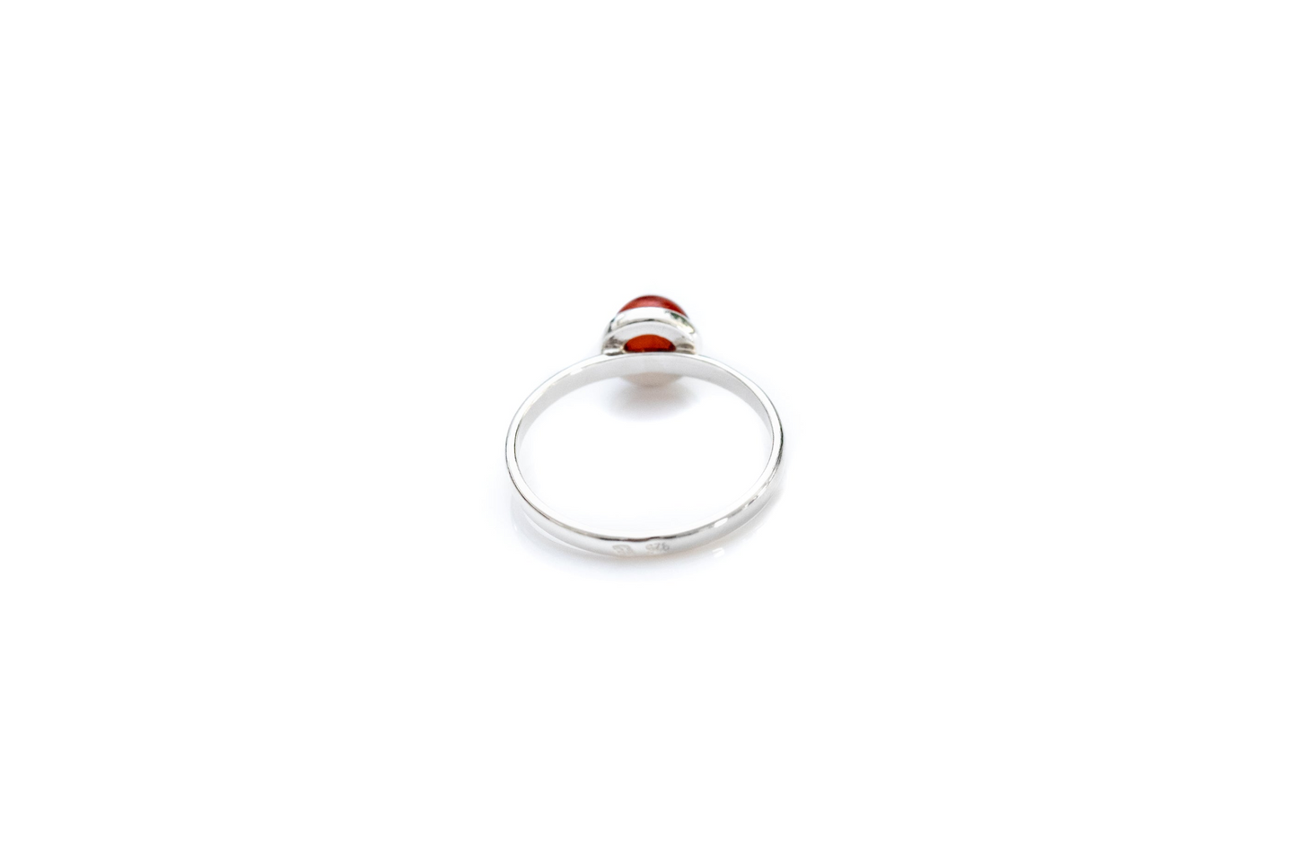 ESSENTIALS Mini Cherry Red Amber Stacking Ring - Elegant Everyday Jewelry - BEYRUN