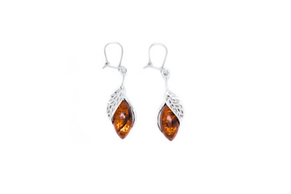 Shop the Gorgeous Fancy Top Cognac Amber Earrings for a Touch of Elegance - BEYRUN