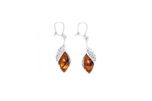 Shop the Gorgeous Fancy Top Cognac Amber Earrings for a Touch of Elegance - BEYRUN