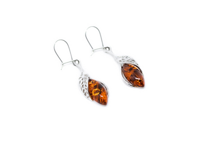 Shop the Gorgeous Fancy Top Cognac Amber Earrings for a Touch of Elegance - BEYRUN