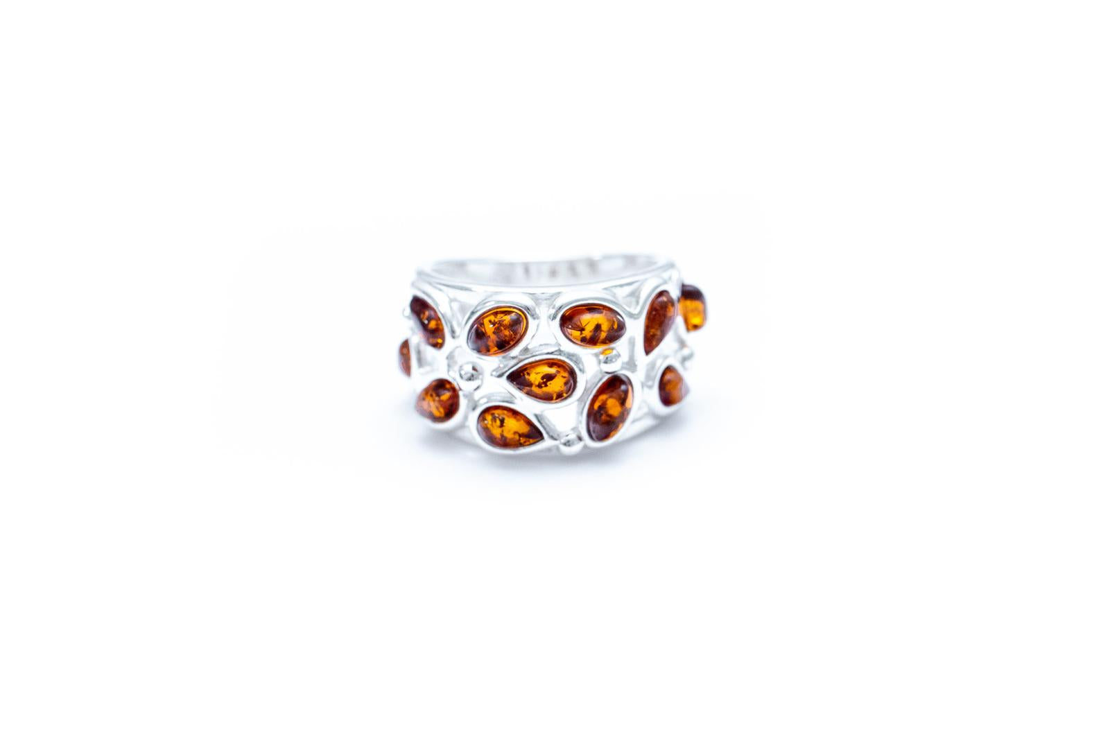 Floral Amber Cuff Ring - Statement Jewellery Box Must-Have - BEYRUN