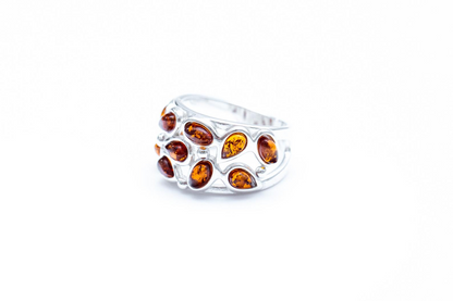 Floral Amber Cuff Ring - Statement Jewellery Box Must-Have - BEYRUN