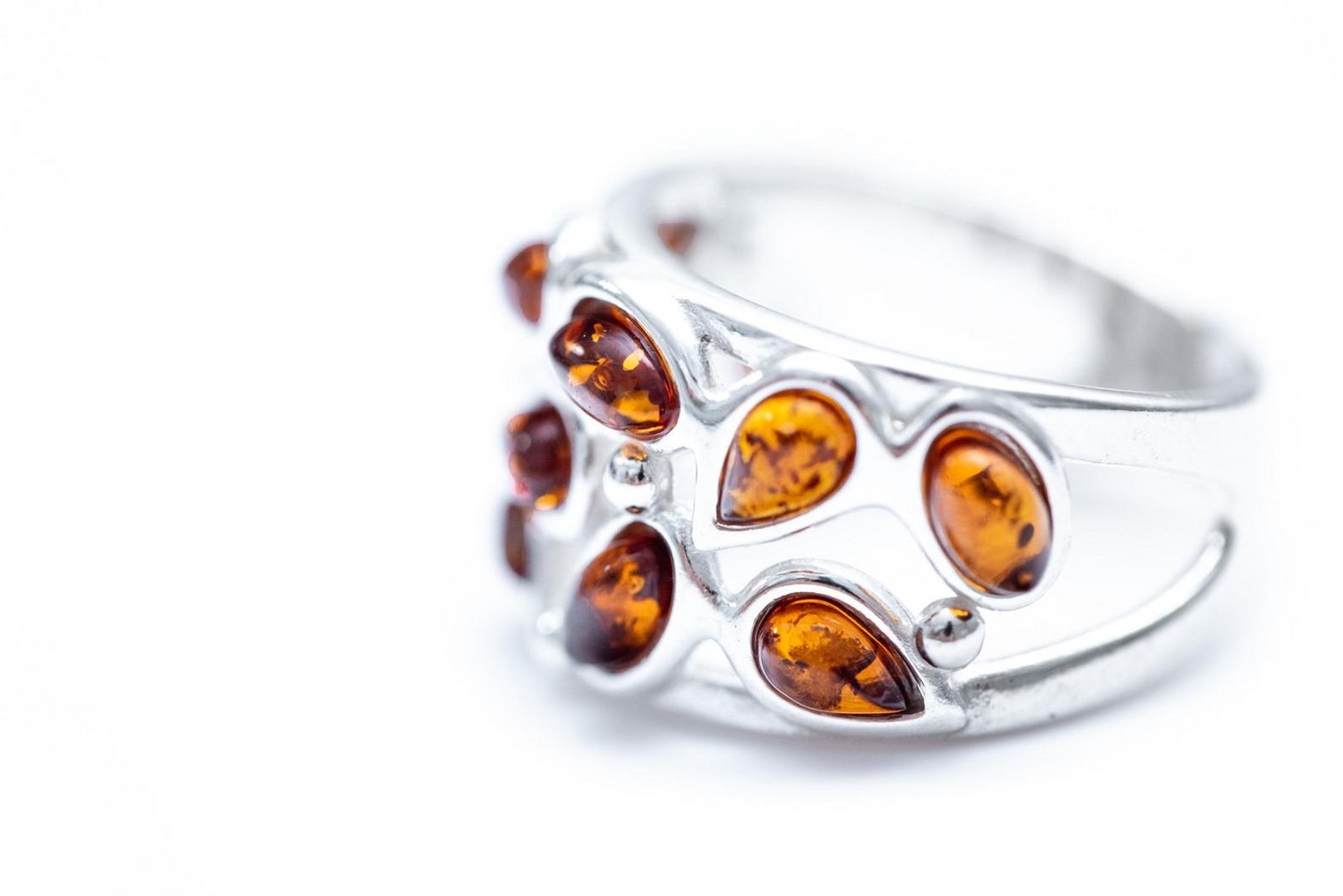 Floral Amber Cuff Ring - Statement Jewellery Box Must-Have - BEYRUN