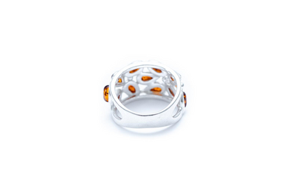 Floral Amber Cuff Ring - Statement Jewellery Box Must-Have - BEYRUN