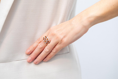 Floral Amber Cuff Ring - Statement Jewellery Box Must-Have - BEYRUN