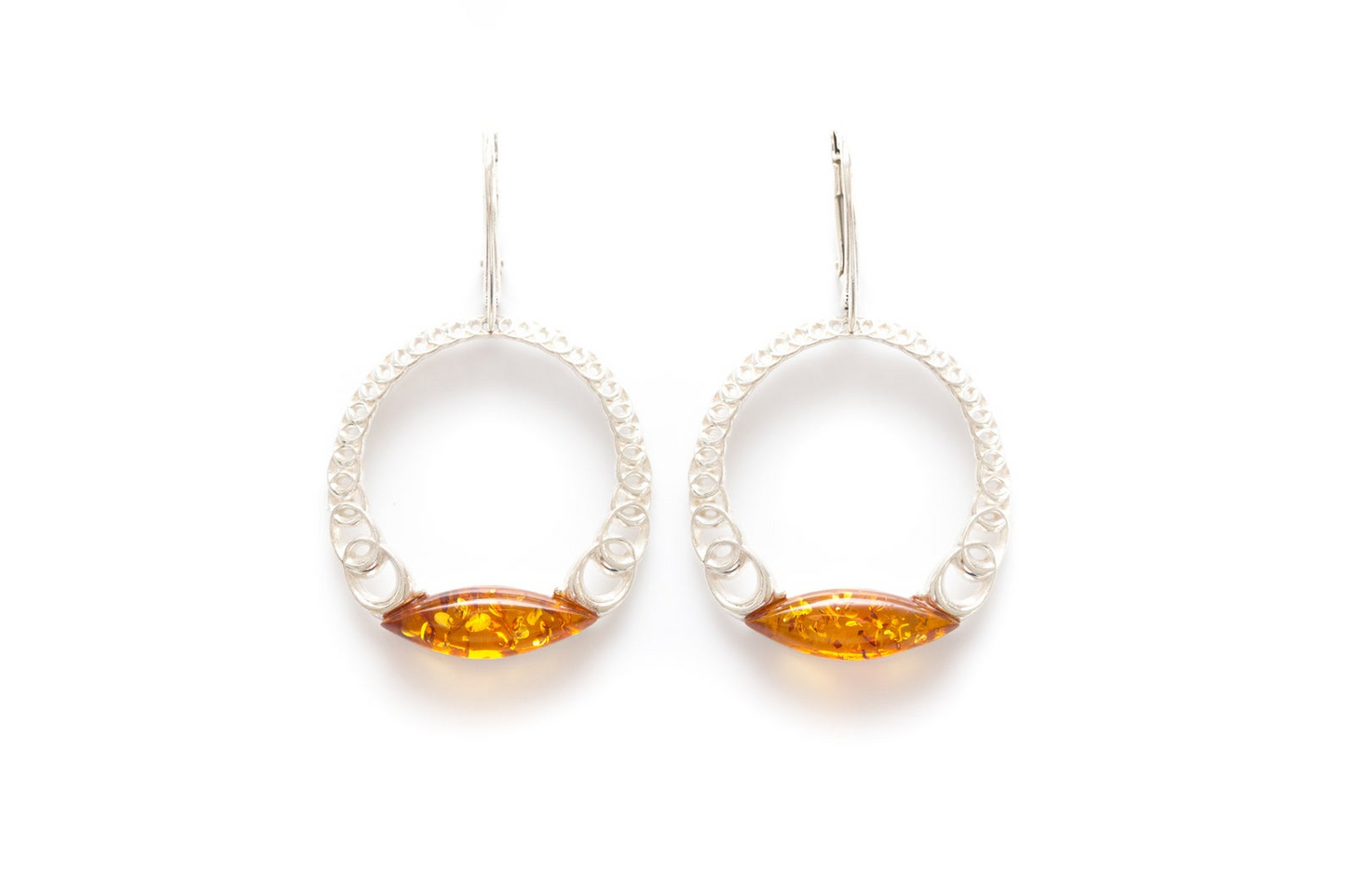 Sparkling Large Cognac Hoop Earrings - Statement Earrings for Evening Wear - BEYRUN