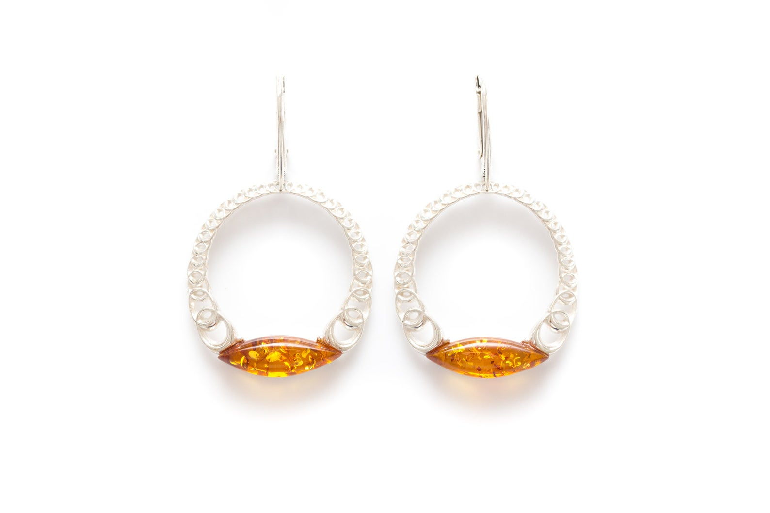 Sparkling Large Cognac Hoop Earrings - Statement Earrings for Evening Wear - BEYRUN