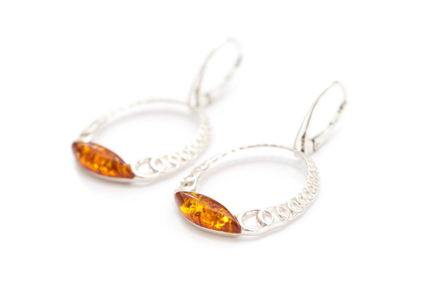 Sparkling Large Cognac Hoop Earrings - Statement Earrings for Evening Wear - BEYRUN