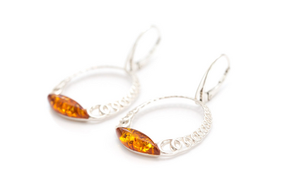 Sparkling Large Cognac Hoop Earrings - Statement Earrings for Evening Wear - BEYRUN