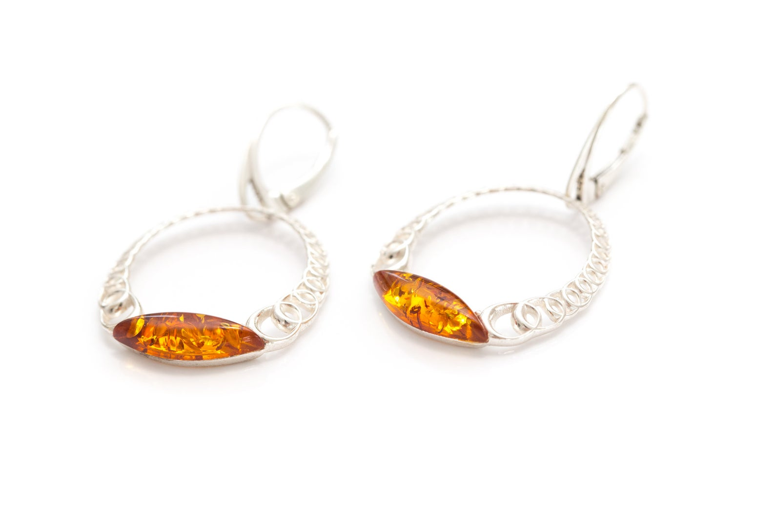 Sparkling Large Cognac Hoop Earrings - Statement Earrings for Evening Wear - BEYRUN