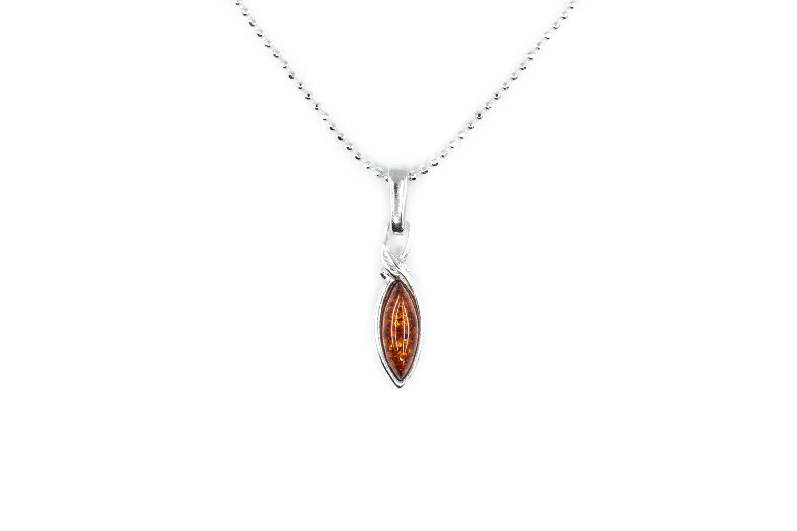 Shop the Minimal Leaf Amber Pendant - Elegant and Subtle Jewelry - BEYRUN