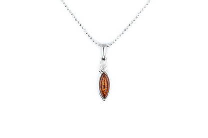 Shop the Minimal Leaf Amber Pendant - Elegant and Subtle Jewelry - BEYRUN