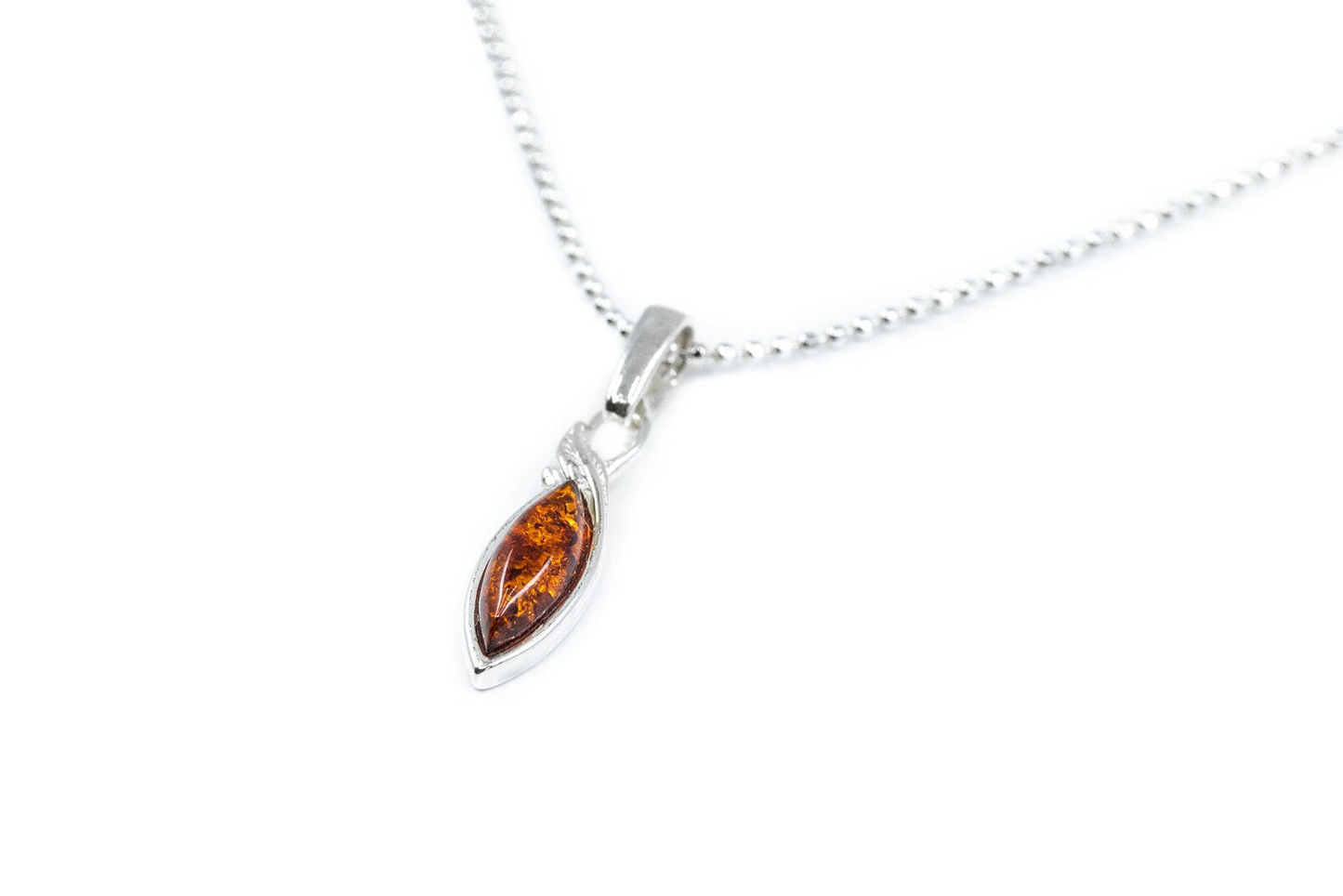 Shop the Minimal Leaf Amber Pendant - Elegant and Subtle Jewelry - BEYRUN